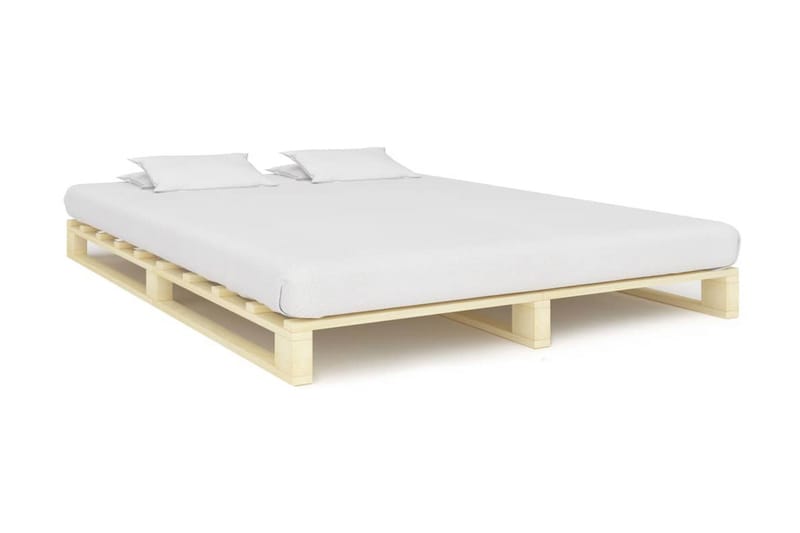 Palleseng Massivt Fyrretræ 200 X 200 Cm - Brun - Møbler - Senge - Sengeramme & sengestel