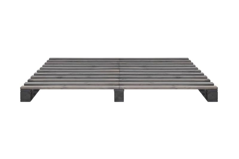 Palleseng massivt fyrretræ 200 x 200 cm grå - Grå - Møbler - Senge - Sengeramme & sengestel