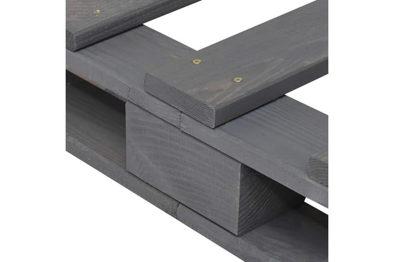 Palleseng massivt fyrretræ 200 x 200 cm grå - Grå - Møbler - Senge - Sengeramme & sengestel