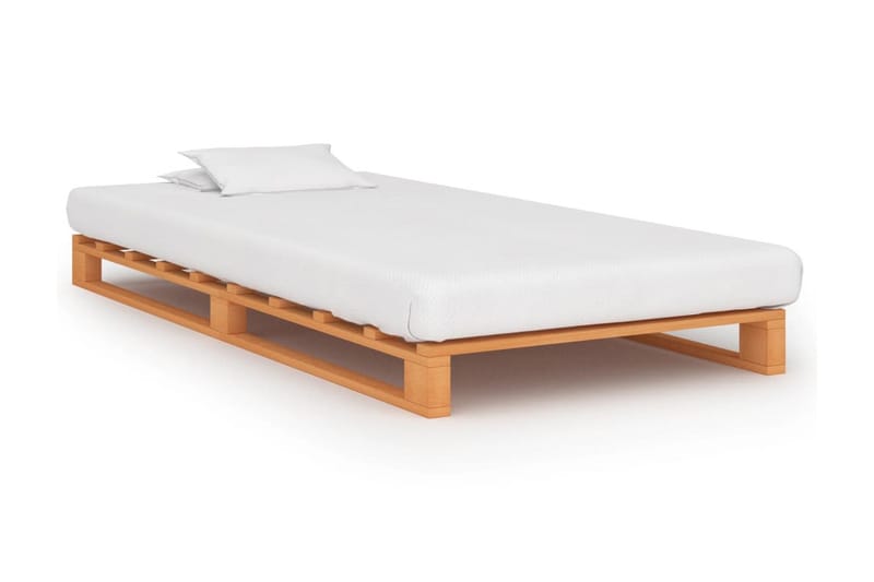 Palleseng Massivt Fyrretræ 90 X 200 Cm Brun - Brun - Møbler - Senge - Sengeramme & sengestel