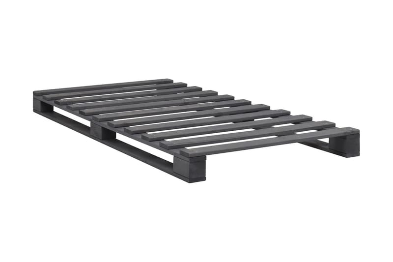 Palleseng massivt fyrretræ 90 x 200 cm grå - Grå - Møbler - Senge - Sengeramme & sengestel