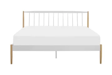 Parlan Boksseng 180x200cm - Hvid/Brun - Møbler - Senge - Sengeramme & sengestel