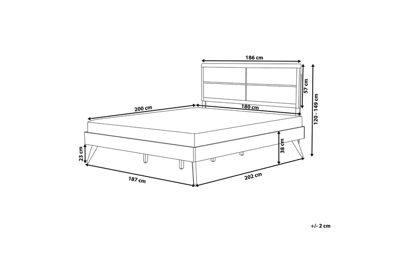 Poissy Dobbelt seng 180 | 200 cm - Træ / natur - Sengeramme & sengestel