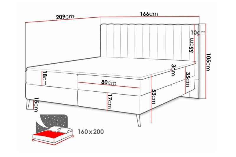 Rathkeale Sengeramme 160x200 cm - Brun - Sengeramme & sengestel