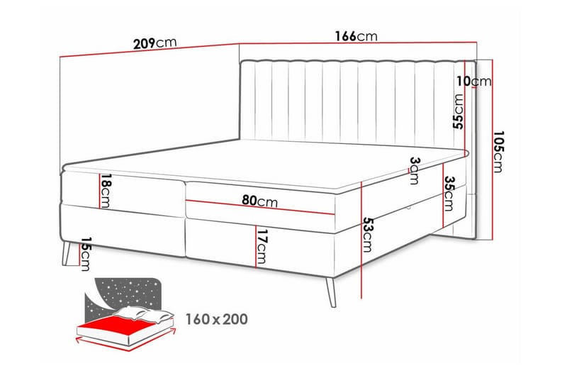 Rathkeale Sengeramme 160x200 cm - Møbler - Senge - Sengeramme & sengestel