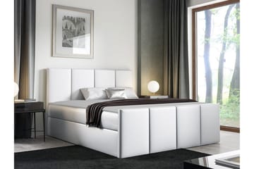 Ripon Sengeramme 140x200 cm i Kunstlæder med Fasthedsgrad Medium - Hvid - Møbler - Senge - Sengeramme & sengestel