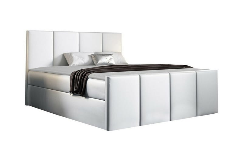 Ripon Sengeramme 140x200 cm i Kunstlæder med Fasthedsgrad Medium, Hvid