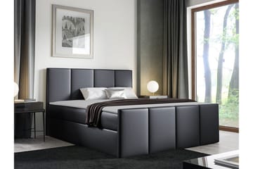 Ripon Sengeramme 140x200 cm i Kunstlæder med Fasthedsgrad Medium - Sort - Møbler - Senge - Sengeramme & sengestel