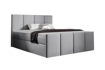 Ripon Sengeramme med Opbevaring 180x200 cm i Stof med Fasthedsgrad Medium - Grå - Møbler - Senge - Sengeramme & sengestel
