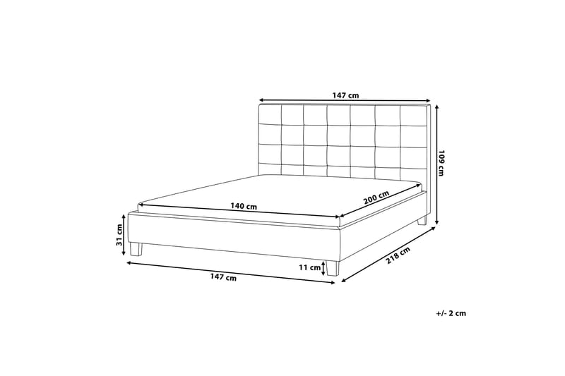 Rochelle Dobbelt seng 140 | 200 cm - Sort - Sengeramme & sengestel