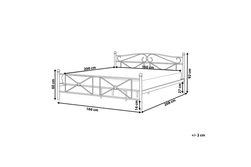 Rodez Dobbelt seng 160 | 200 cm - Hvid - Møbler - Senge - Sengeramme & sengestel