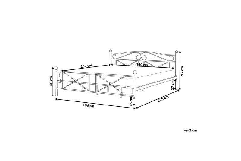 Rodez Dobbelt seng 160 | 200 cm - Hvid - Sengeramme & sengestel