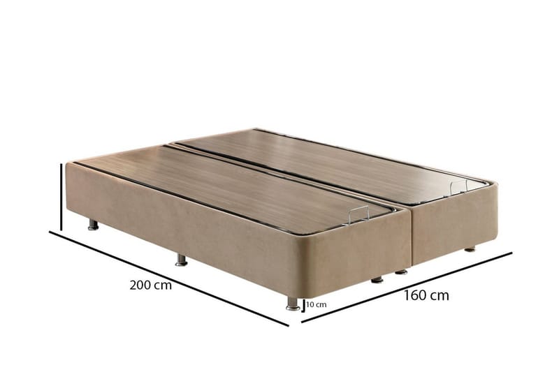 Ryntham Sengeramme Dobbelt 160x200 - Lysebrun - Møbler - Senge - Sengeramme & sengestel