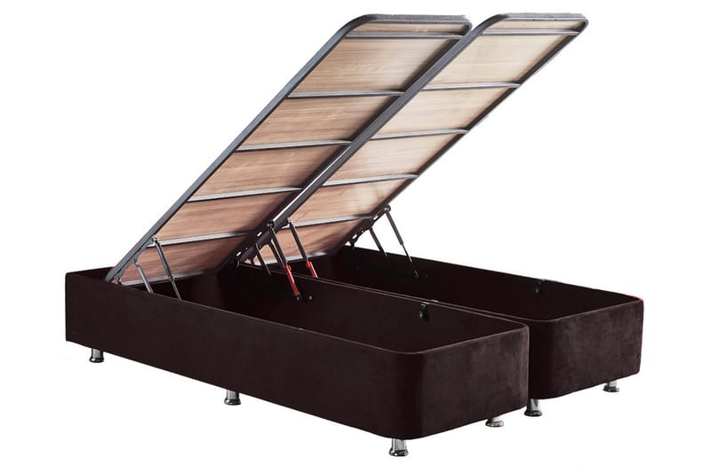 Ryntham Sengeramme Dobbelt med Sengegavl 140x190 cm - Sort - Møbler - Senge - Sengeramme & sengestel