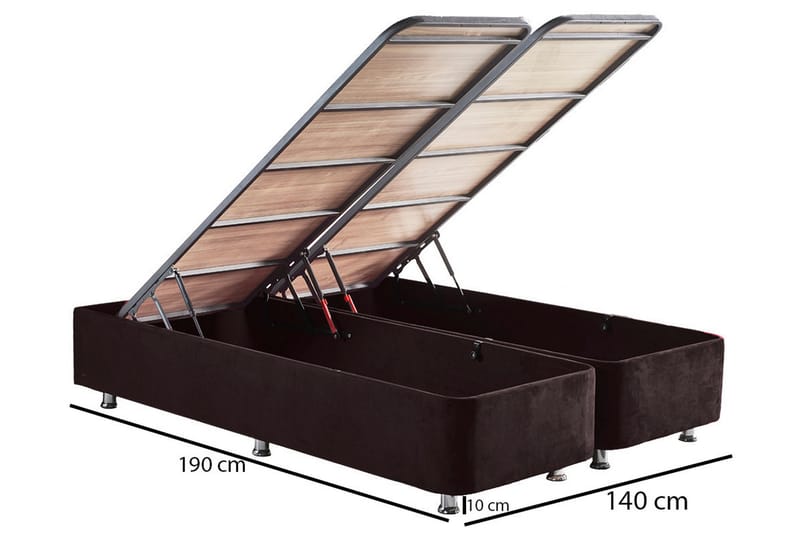 Ryntham Sengeramme Dobbelt med Sengegavl 140x190 cm - Sort - Møbler - Senge - Sengeramme & sengestel