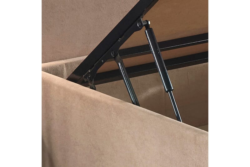 Ryntham Sengeramme Dobbelt med Sengegavl 180x200 cm - Lysebrun - Møbler - Senge - Sengeramme & sengestel