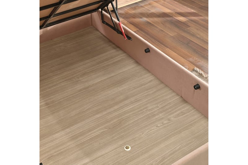 Ryntham Sengeramme Dobbelt med Sengegavl 180x200 cm - Lysebrun - Møbler - Senge - Sengeramme & sengestel