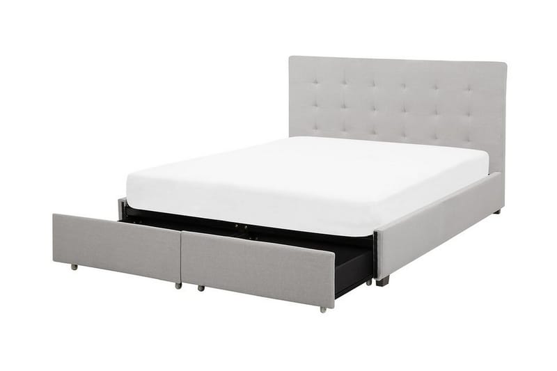Sandrick kontinentalseng med opbevaring 160x200 - Grå - Møbler - Senge - Sengeramme & sengestel