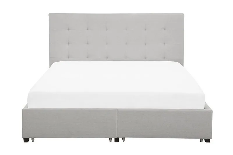 Sandrick kontinentalseng med opbevaring 160x200, Grå