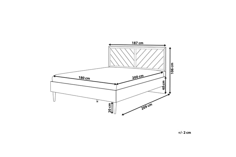 Saraly kontinentalseng 180x200 - Træ / natur - Møbler - Senge - Sengeramme & sengestel