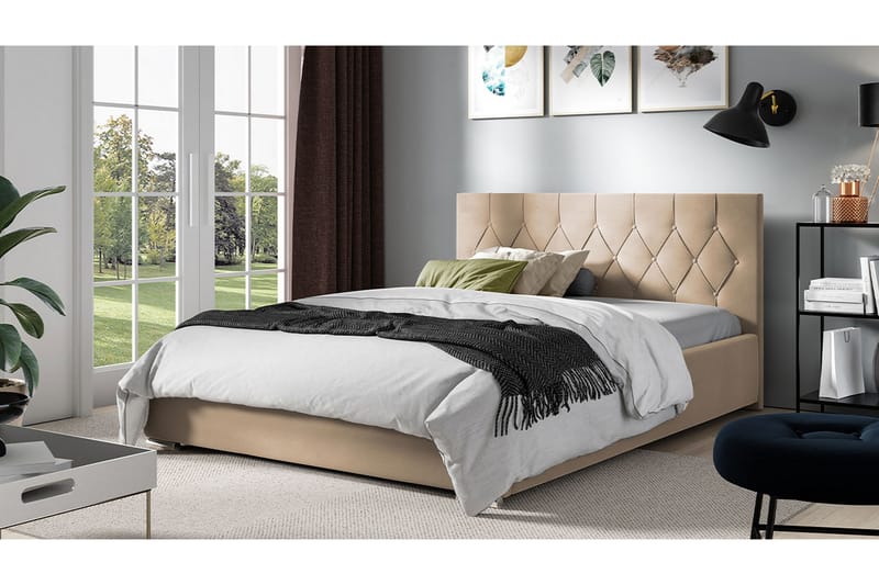 Seng 127x222 cm - Beige - Møbler - Senge - Sengeramme & sengestel