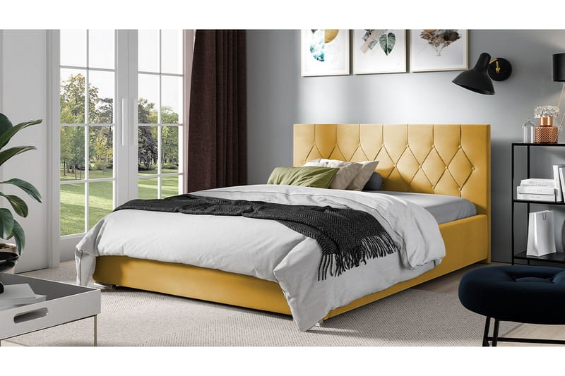 Seng 127x222 cm - Gul - Møbler - Senge - Sengeramme & sengestel