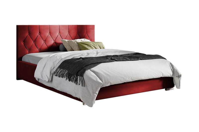 Seng 127x222 cm - Rød - Møbler - Senge - Sengeramme & sengestel