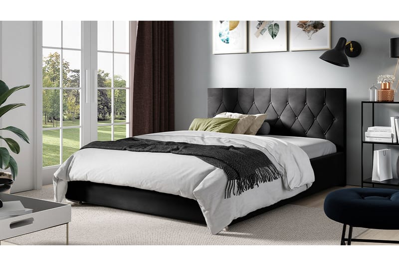 Seng 187x222 cm - Sort - Møbler - Senge - Sengeramme & sengestel