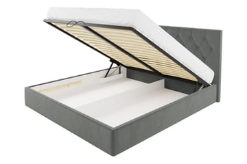 Seng 207x222 cm - Grå - Møbler - Senge - Sengeramme & sengestel