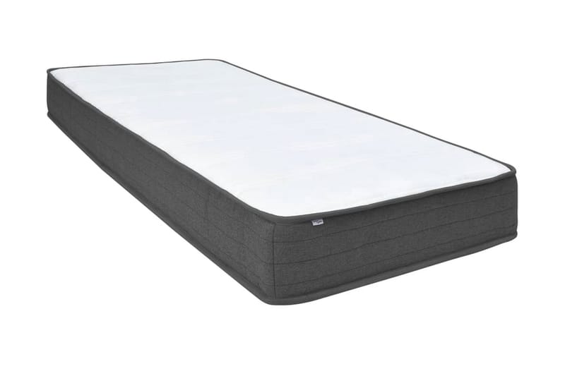 Seng Med Boxmadras 100x200 cm Stof Mørkegrå - Møbler - Senge - Sengeramme & sengestel