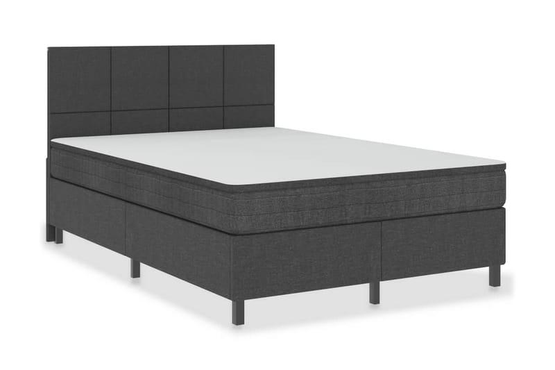 Seng Med Boxmadras 180x200 cm Stof Mørkegrå - Møbler - Senge - Sengeramme & sengestel