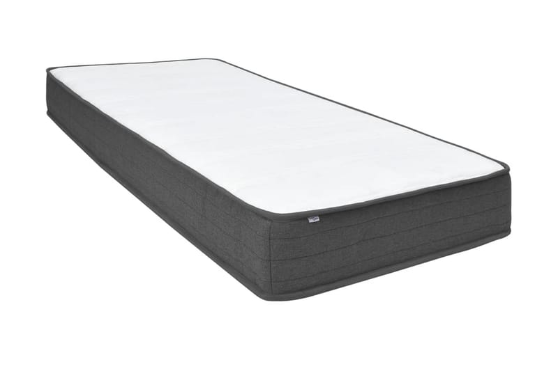 Seng Med Boxmadras 200x200 cm Stof Mørkegrå - Møbler - Senge - Sengeramme & sengestel