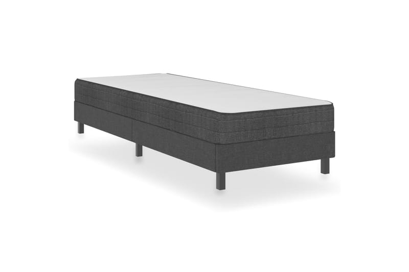 Seng Med Boxmadras 80x200 cm Stof Mørkegrå - Møbler - Senge - Sengeramme & sengestel