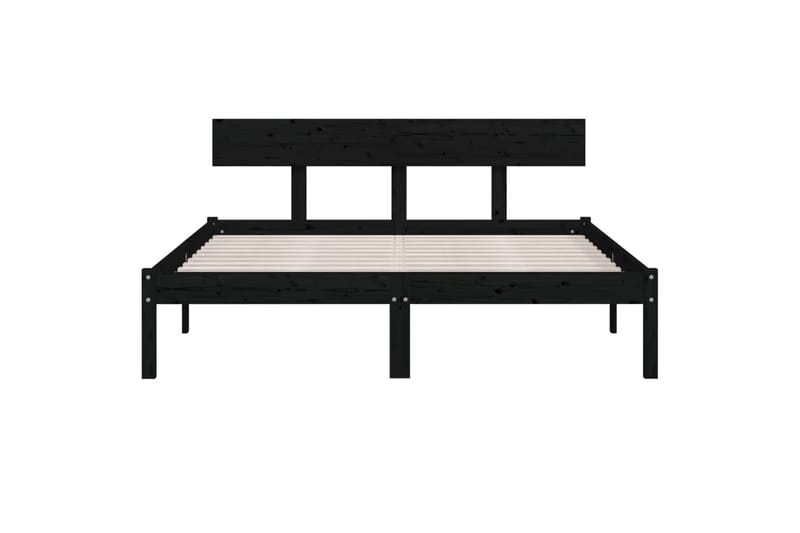 sengeramme 120x200 cm massivt fyrretræ sort - Sort - Sengeramme & sengestel