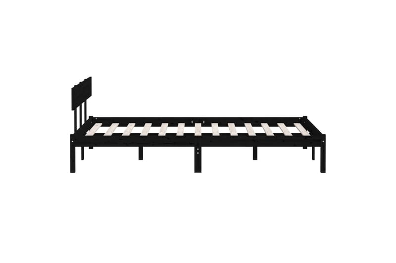 sengeramme 120x200 cm massivt fyrretræ sort - Sort - Møbler - Senge - Sengeramme & sengestel