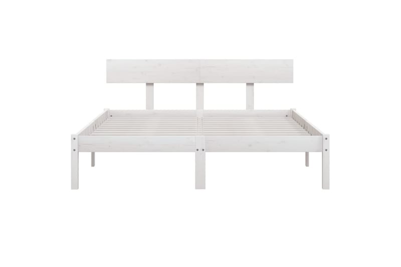 sengeramme 140x190 cm massivt fyrretræ hvid - Hvid - Møbler - Senge - Sengeramme & sengestel