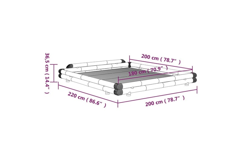 sengeramme 180x200 cm bambus - Brun - Møbler - Senge - Sengeramme & sengestel