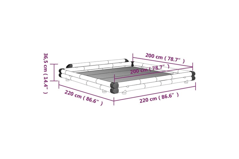 sengeramme 200x200 cm bambus - Brun - Møbler - Senge - Sengeramme & sengestel