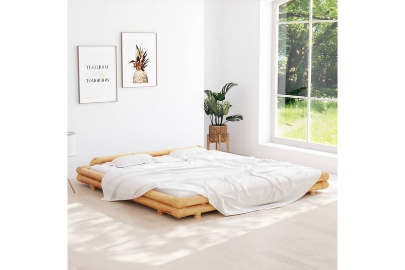 sengeramme 200x200 cm bambus - Brun - Møbler - Senge - Sengeramme & sengestel