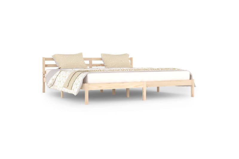 sengeramme 200x200 cm massivt fyrretræ - Brun - Møbler - Senge - Sengeramme & sengestel