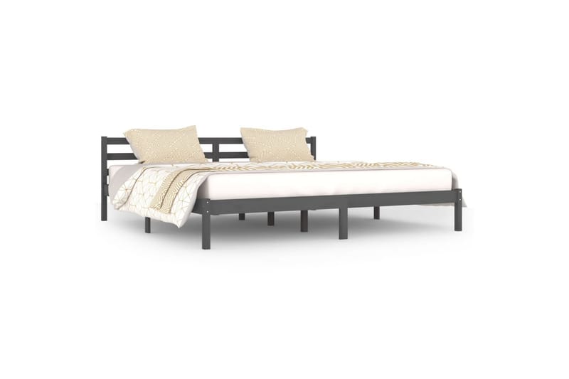 sengeramme 200x200 cm massivt fyrretræ grå - Grå - Møbler - Senge - Sengeramme & sengestel