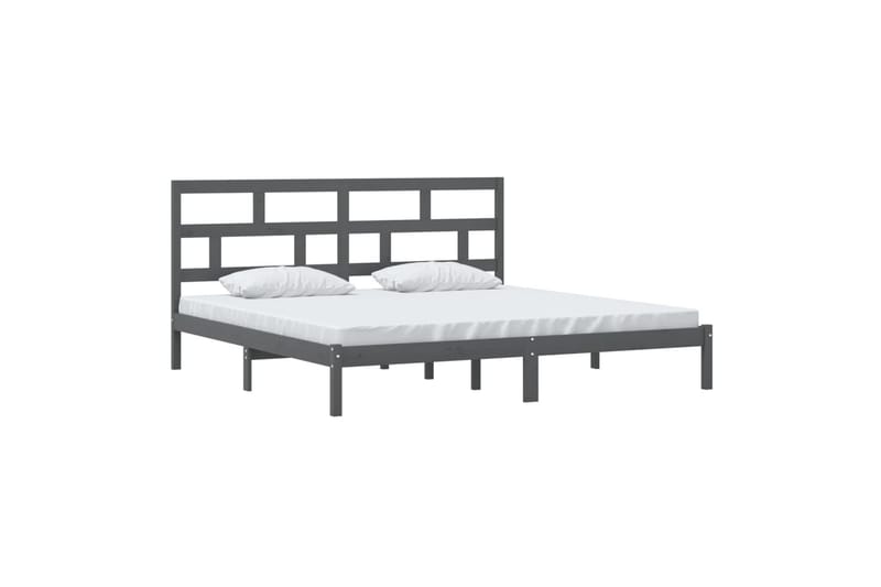 sengeramme 200x200 cm massivt fyrretræ grå - Grå - Møbler - Senge - Sengeramme & sengestel