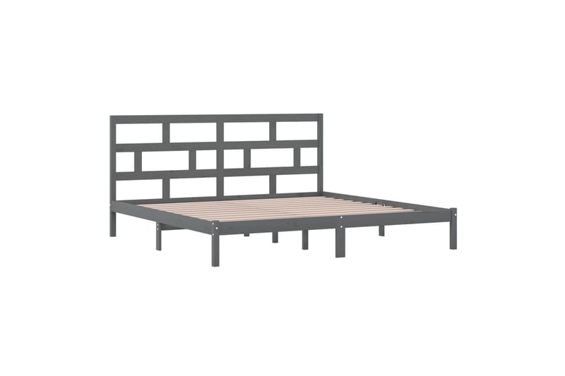 sengeramme 200x200 cm massivt fyrretræ grå - Grå - Møbler - Senge - Sengeramme & sengestel