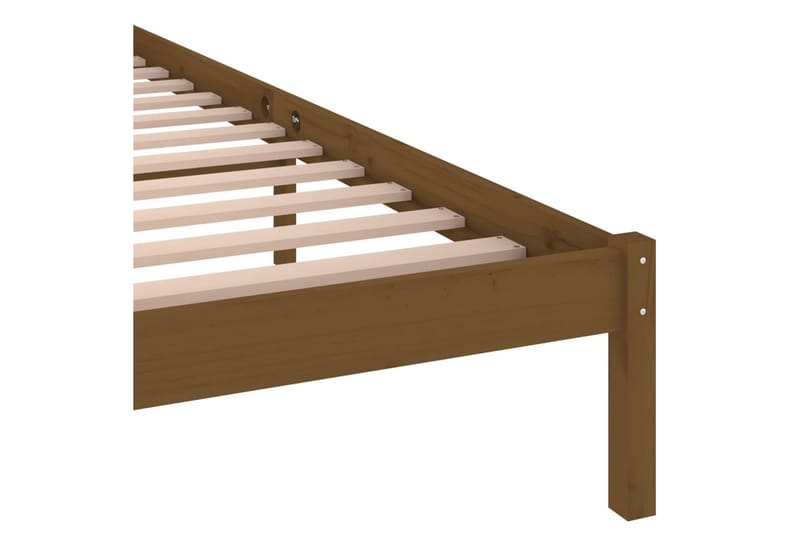 sengeramme 200x200 cm massivt fyrretræ gyldenbrun - Brun - Møbler - Senge - Sengeramme & sengestel