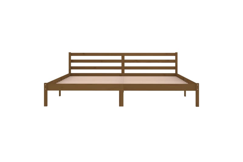 sengeramme 200x200 cm massivt fyrretræ gyldenbrun - Brun - Møbler - Senge - Sengeramme & sengestel