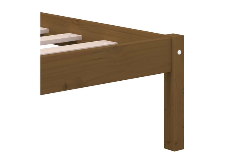 sengeramme 200x200 cm massivt fyrretræ gyldenbrun - Brun - Møbler - Senge - Sengeramme & sengestel