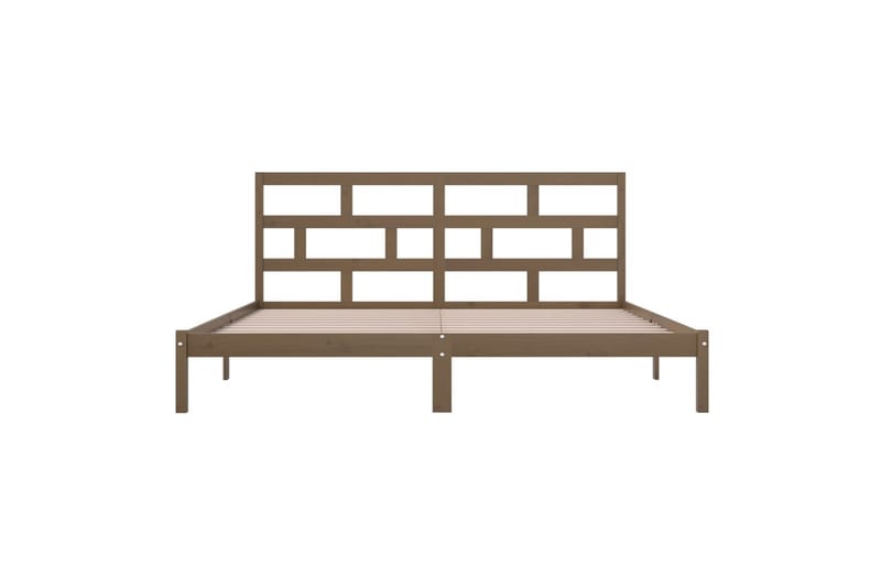 sengeramme 200x200 cm massivt fyrretræ gyldenbrun - Brun - Møbler - Senge - Sengeramme & sengestel