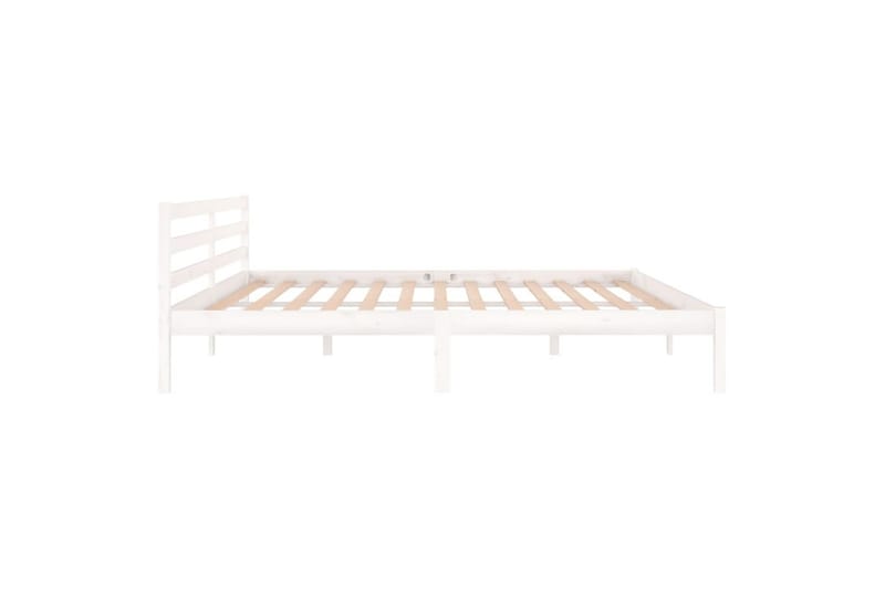 sengeramme 200x200 cm massivt fyrretræ hvid - Hvid - Møbler - Senge - Sengeramme & sengestel
