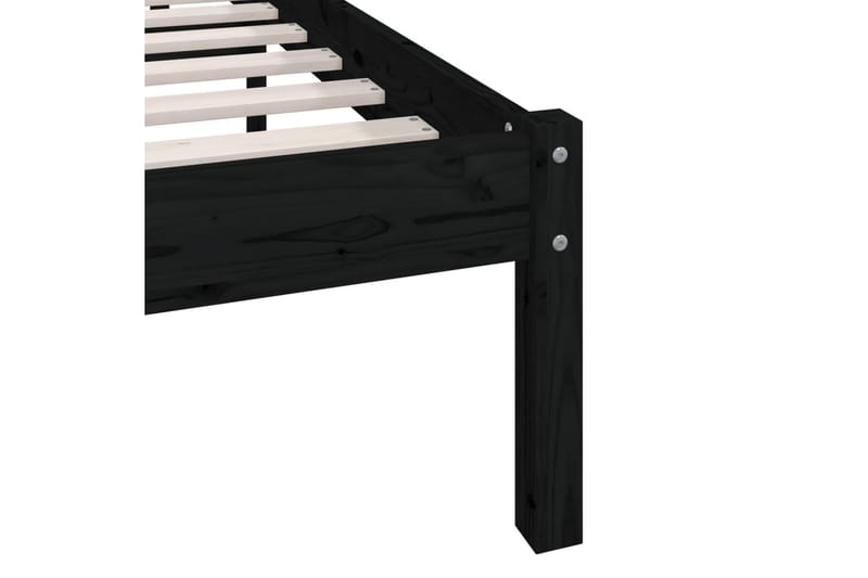 sengeramme 90x200 cm massivt fyrretræ sort - Sort - Møbler - Senge - Sengeramme & sengestel