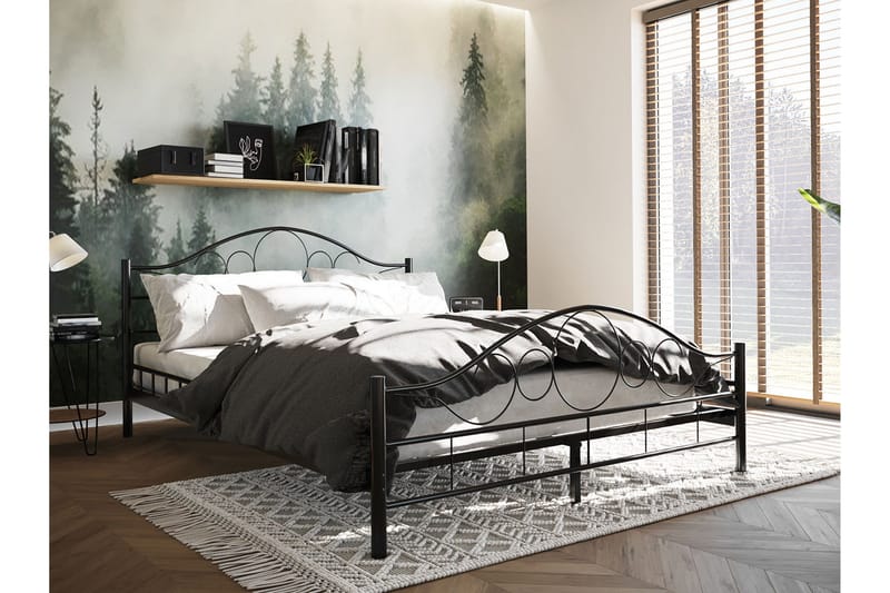 Sengeramme NOREMI 160x200 - Sort - Møbler - Senge - Sengeramme & sengestel
